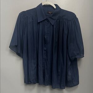 Quince Navy Blue Women's Blouse